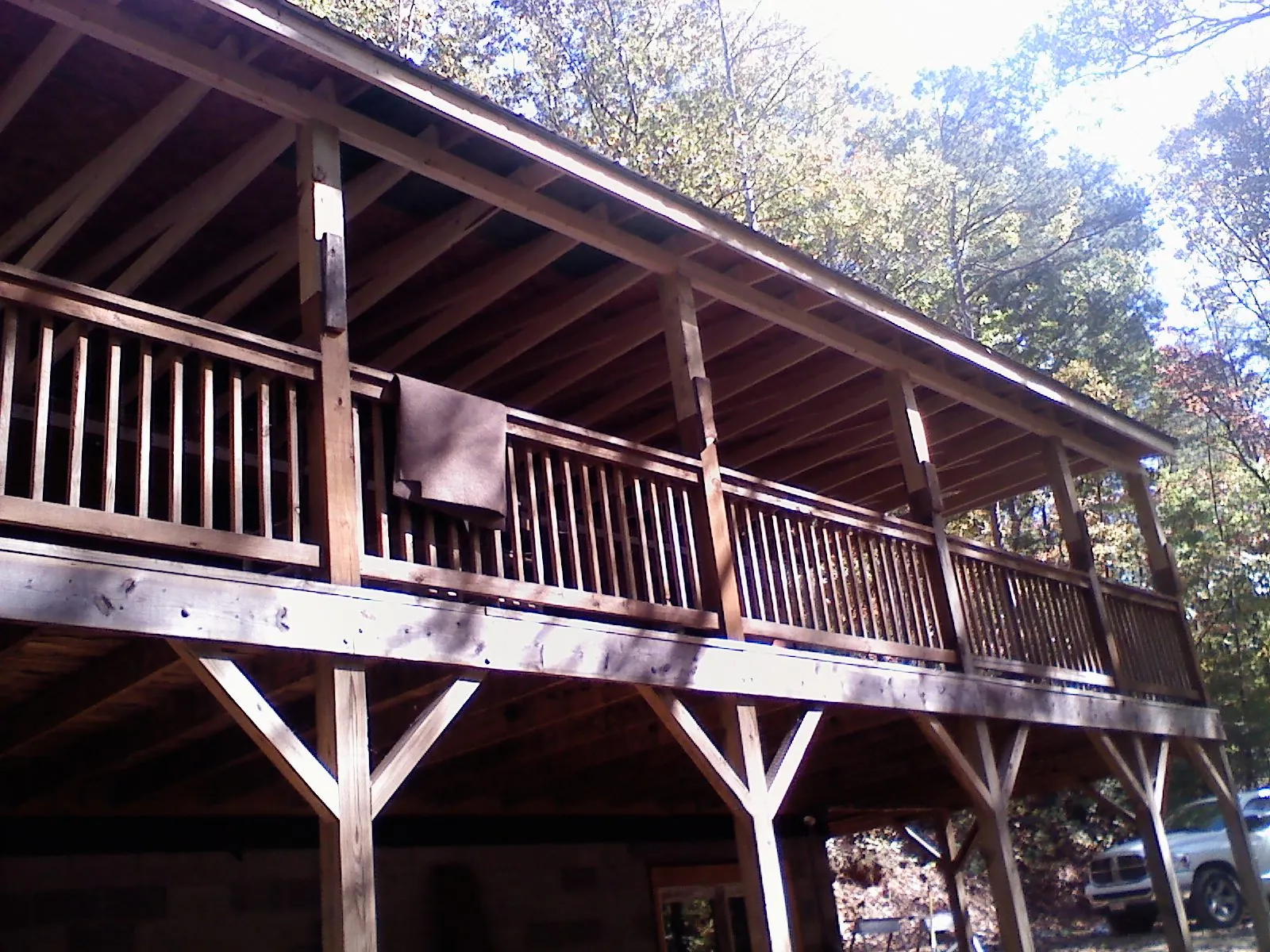 Timber framing under a new elevated porch and deck — Roof Leak Repair in Bruceton Mills by Roofing Brothers